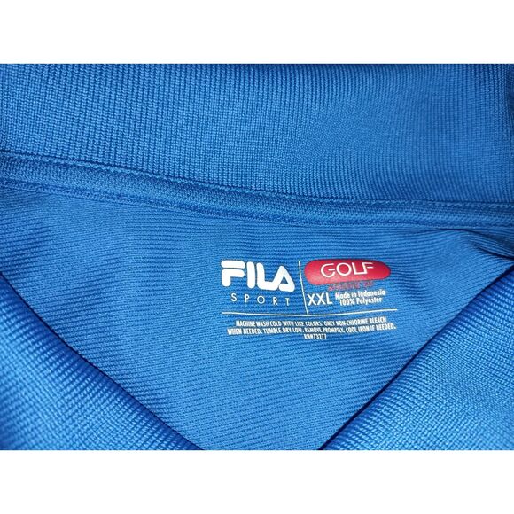 FILA Golf Athletic Fit , Royal Blue Short Sleeve Polo Shirt, Men Size L - Picture 4 of 4